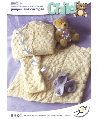 British Hand Knitting Confederation - DK or Aran - Child's Jumper and Cardigan (BHKC 44)