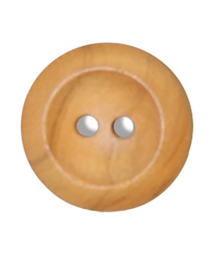 Round Olive Wood Button - Size 28 (18mm) (G176328)