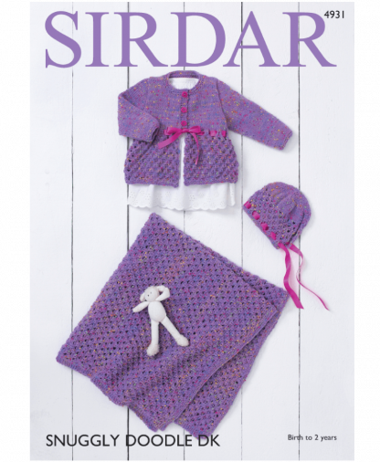 Sirdar 4931 Coat Bonnet Blanket in Snuggly Doodle DK