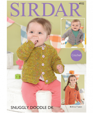 Sirdar 4932 Collared Blazer Girls Channel-Style Jackets in Snuggly Doodle DK