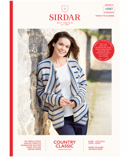 Sirdar 10087 Jacket in Country Classic DK Measurements