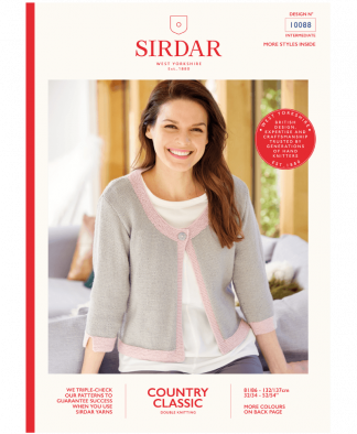 Sirdar 10088 3qtr Sleeved Jacket in Country Classic