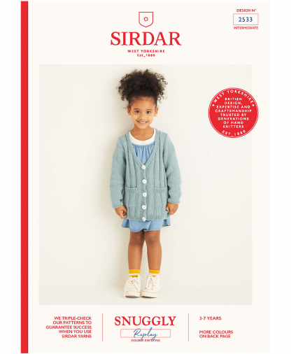 Sirdar 2533 Girls Cardigan in Snuggly Replay