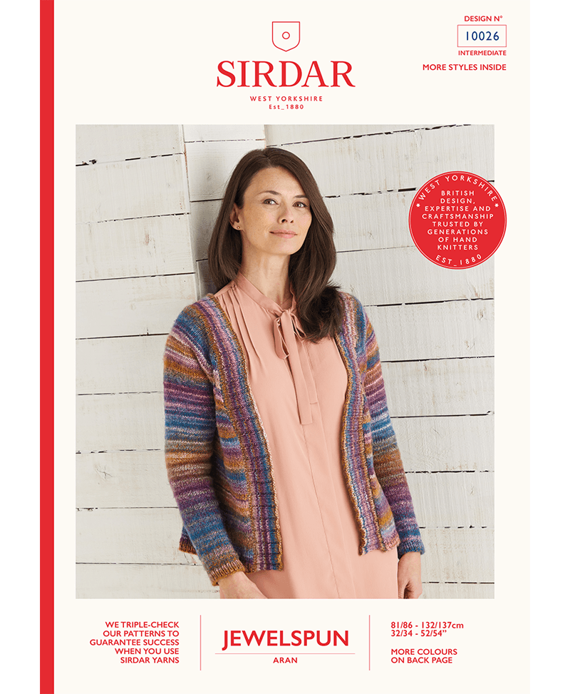 Sirdar 10026 Top Down Cardigan in Sirdar Jewelspun (Leaflet) – Wool and ...