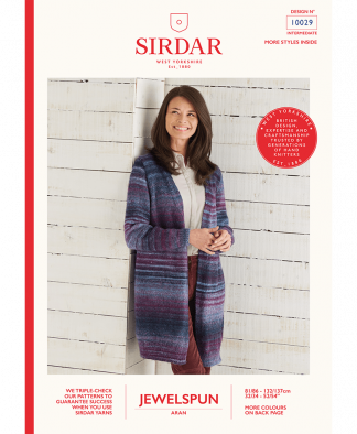 Sirdar 10029 Long Line Jacket in Sirdar Jewelspun