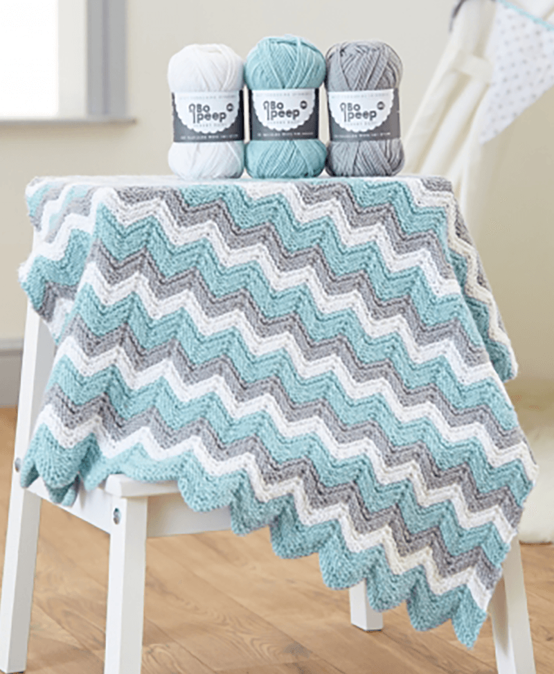 WYS Knitted Zig Zag Baby Blanket Pattern in Bo Peep DK ...