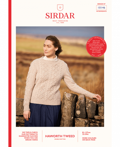 Sirdar 10146 Cable Sweater in Sirdar Haworth Tweed