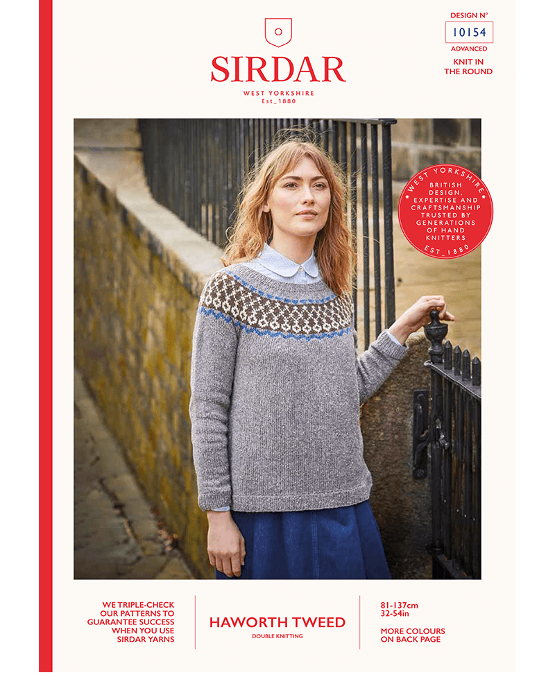 Sirdar 10154 Women's Fairisle Yoke Sweater in Sirdar Haworth Tweed Pattern  (Download) – Wool and Crafts – Buy yarn, wool, needles and other knitting  and crafting Supplies online with fast delivery