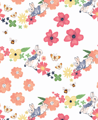 Craft Cotton Co - Peter Rabbit - Flowers and Dreams - 04 Large Floral (2727-04)