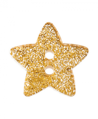 Glitter Star Button Size 28 (18mm) - Gold (60)