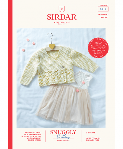 Sirdar 5315 Baby Girl's Crochet Cardigan in Snuggly Soothing
