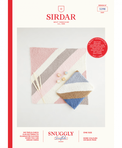 Sirdar 5398 Diagonal Knitted Blanket in Snuggly Snowflake Chunky