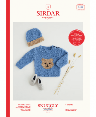 Sirdar 5401 Teddy Bear Sweater & Hat in Snuggly Snowflake Chunky