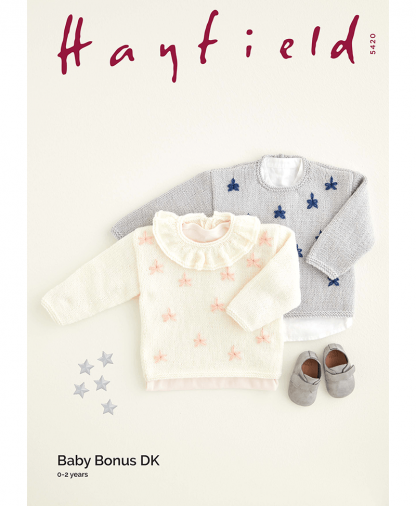 Sirdar 5420 Embroidered Star Sweaters in Hayfield Baby Bonus DK