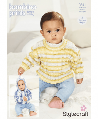 Stylecraft 9841 Cardigan and Sweater in Bambino Prints DK (Leaflet)