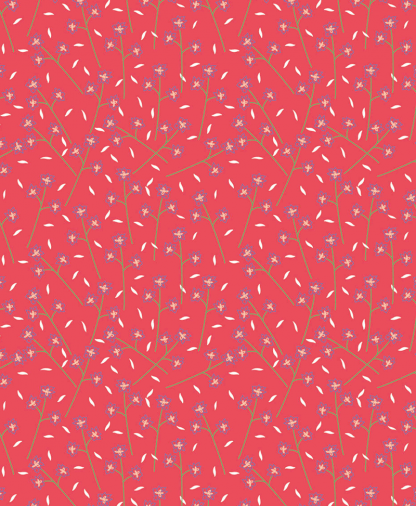 The Craft Cotton Co - Cute Floral Fabric Collection - Coral (2644-02)