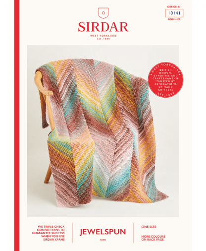 Sirdar 10141 Knitted Bias Blanket in Sirdar Jewelspun
