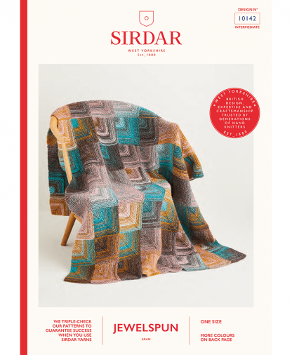 Sirdar 10142 Knitted Domino Blanket in Sirdar Jewelspun
