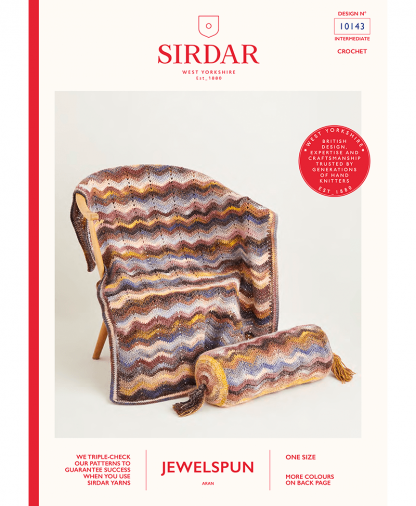 Sirdar 10143 Crochet Wave Blanket and Bolster Cushion in Sirdar Jewelspun