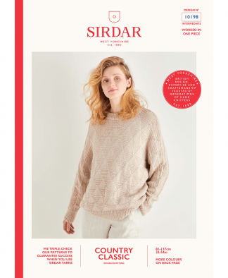 Sirdar 10198 Triangle Reverse Stitch Sweater in Sirdar Country Classic DK