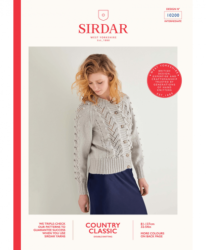 Sirdar 10200 Lace and Bobble Cardigan in Sirdar Country Classic DK