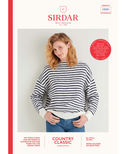 Sirdar 10201 Boat Neck Breton Sweater in Sirdar Country Classic DK