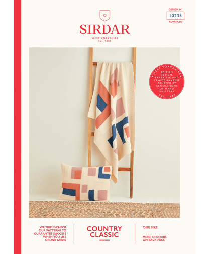 Sirdar 10235 Geometric Shapes Blanket and Cushion in Sirdar Country Classic Worsted
