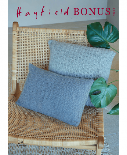 Sirdar 10254 Grass Stitch Cushions in Hayfield Bonus DK