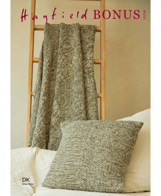 Sirdar 10258 Check Textured Blanket and Cushion in Hayfield Bonus DK