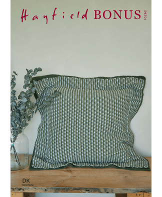 Sirdar 10262 Crochet Linen Floor Stitch Cushion in Hayfield Bonus DK