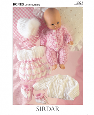 Sirdar 3072 Doll's Outfit & Accessories in Hayfield Bonus DK