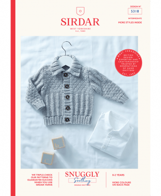 Sirdar 5318 Baby Cardigan in Snuggly Soothing DK