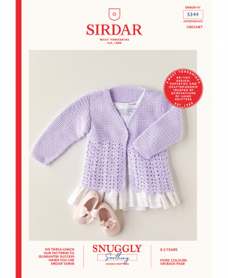 Sirdar 5344 Crochet Cardigan in Snuggly Soothing DK