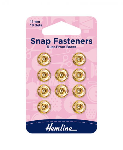 Hemline Snap Fasteners - 11mm Gold (H420.11.G)