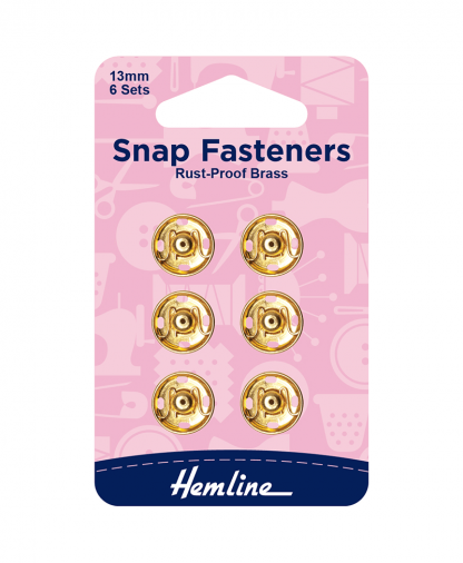 Hemline Snap Fasteners - 13mm Gold (H420.13.G)