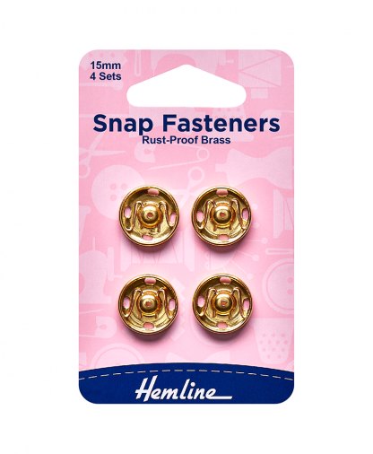 Hemline Snap Fasteners - 15mm Gold (H420.15.G)