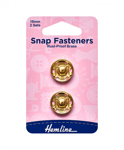 Hemline Snap Fasteners - 18mm Gold (H420.18.G)