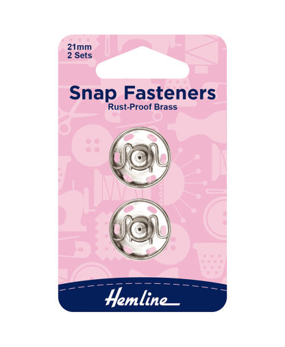 Hemline Snap Fasteners - 21mm Nickle (H420.21)