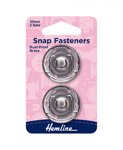 Hemline Snap Fasteners - 30mm Silver (H420.30)
