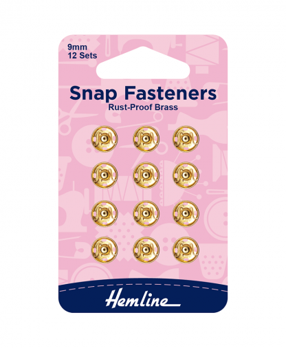 Hemline Snap Fasteners - 9mm Gold (H420.9.G)