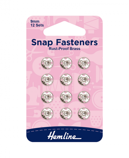 Hemline Snap Fasteners - 9mm Nickle (H420.9)