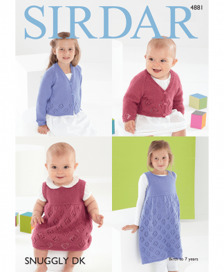Sirdar 4881 Baby & Children's Cardigan and Pinafore in Snuggly DK