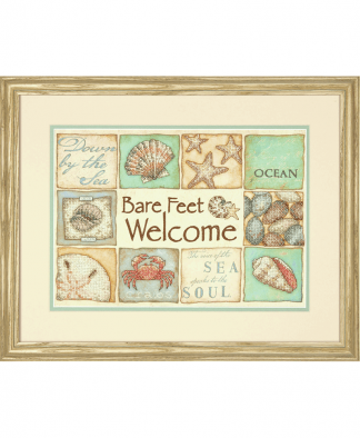Dimensions Stamped Cross Stitch Kit - Bare Feet Welcome (D70-03245)