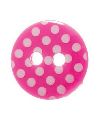 Round Spot Button Size 24 (15mm) - Bright Pink (7)