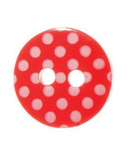 Round Spot Button Size 24 (15mm) - Red (8)