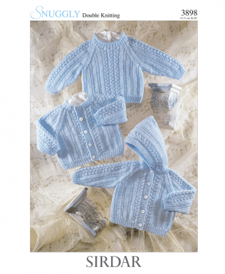 Sirdar 3898 Baby Cardigan, Jacket & Sweater in Snuggly DK