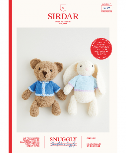 Sirdar 5399 Teddy Bear & Bunny in Snuggly Snowflake Chunky