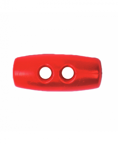 Plastic Toggle - Two Hole - 15mm - Red (2B-2237)