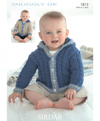 Sirdar 1813 Baby Collared & Hooded Jackets in Snuggly DK