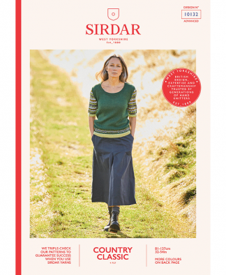 Sirdar 10132 Pattern Sleeve Sweater in Country Classic 4 Ply
